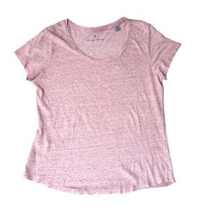 Tommy Bahama Linen Pink‎ Short Sleeve T-Shirt Womens Medium M Casual Top